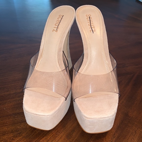 New‼️ Schutz $118.00 Haila Suede Platform Sandals - Picture 8 of 16